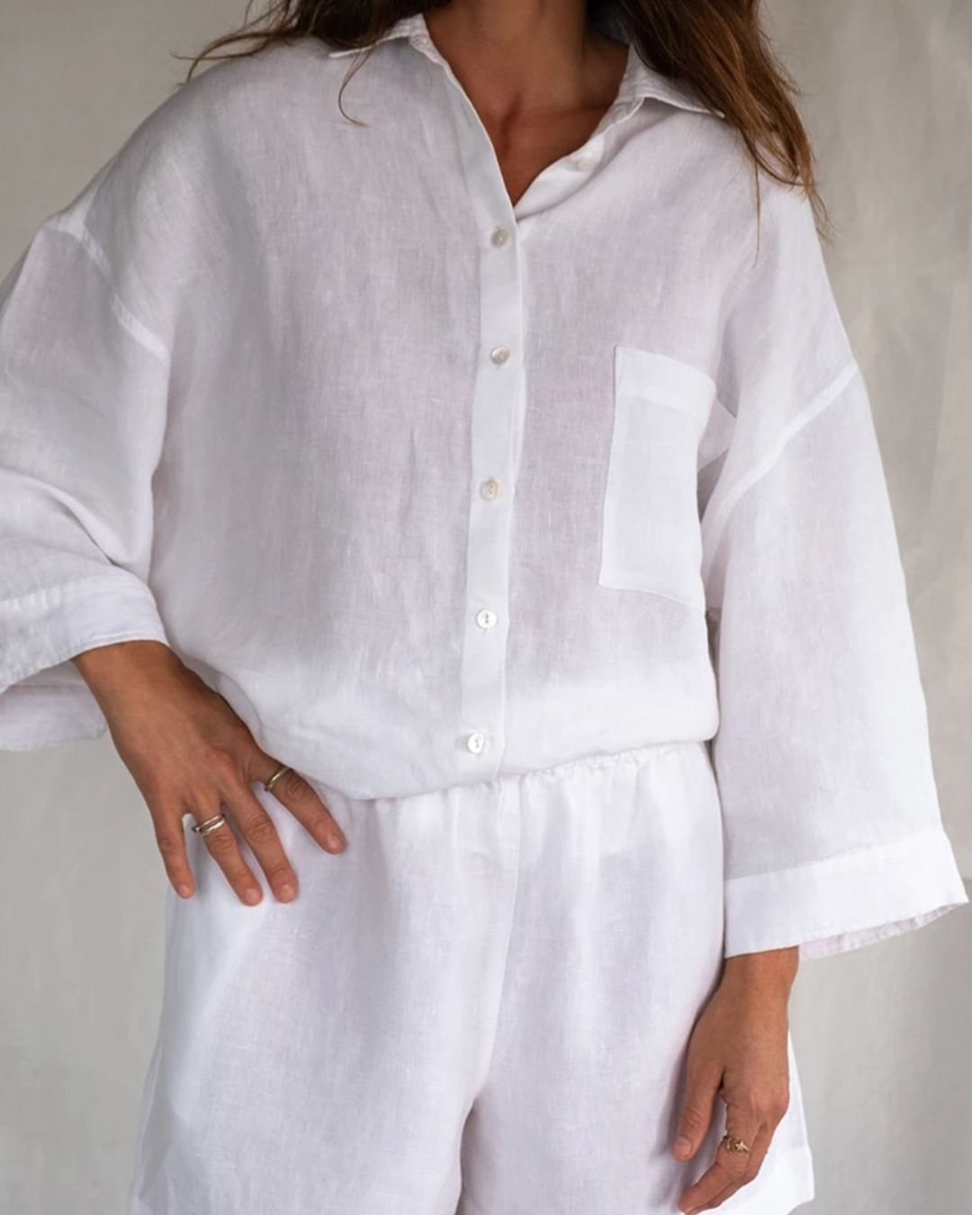 Mungo Linen Pyjama Short - White_Simple_Beautiful_Things