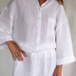 Mungo Linen Pyjama Short - White_Simple_Beautiful_Things
