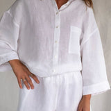 Mungo Linen Pyjama Short - White_Simple_Beautiful_Things