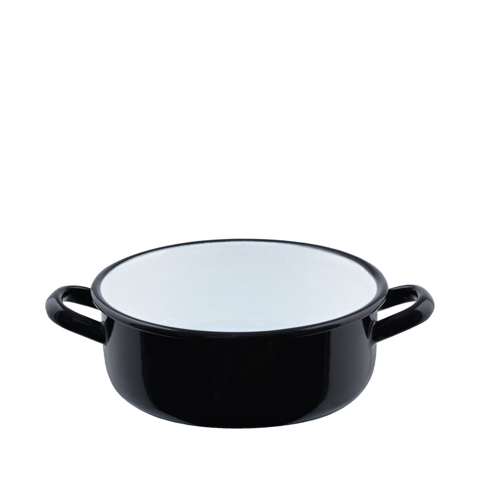 Riess Enamel Pot Black/White