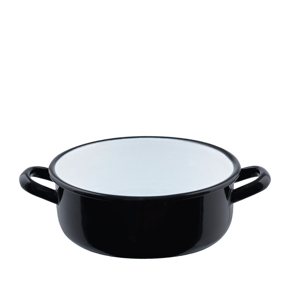 Riess Enamel Pot Black/White