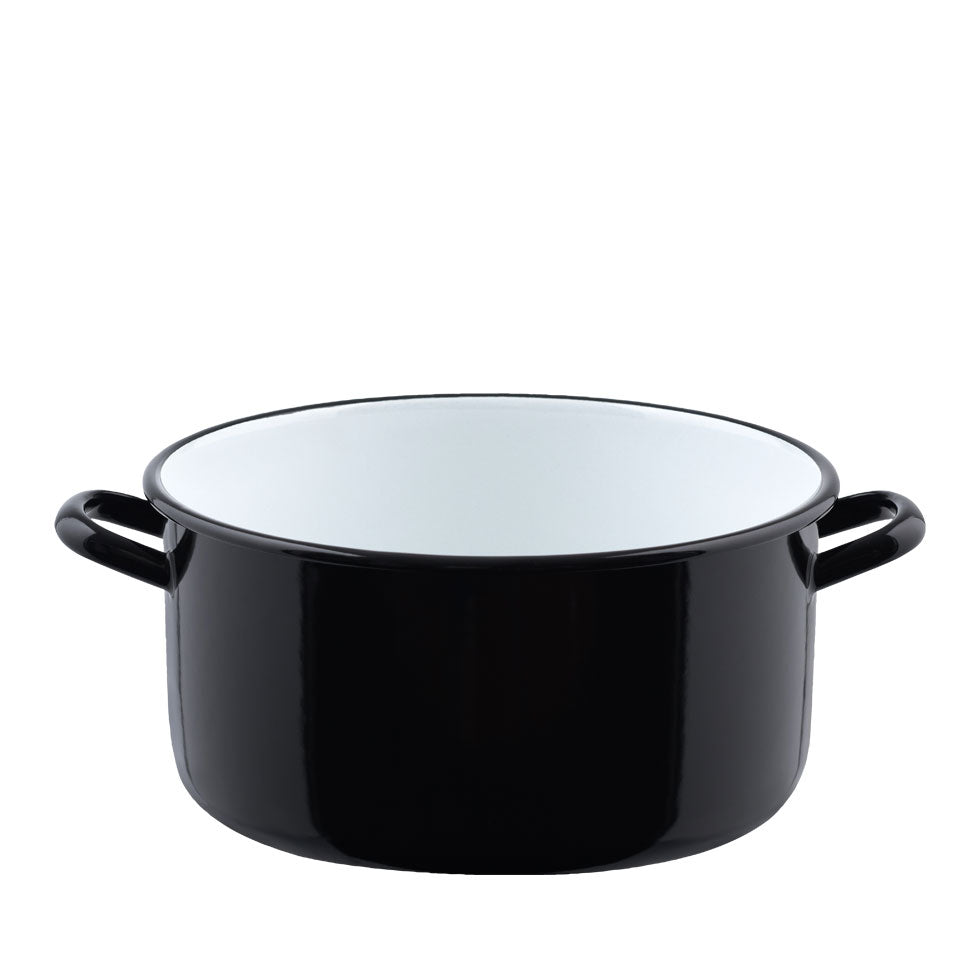 Riess Enamel Pot Black/White