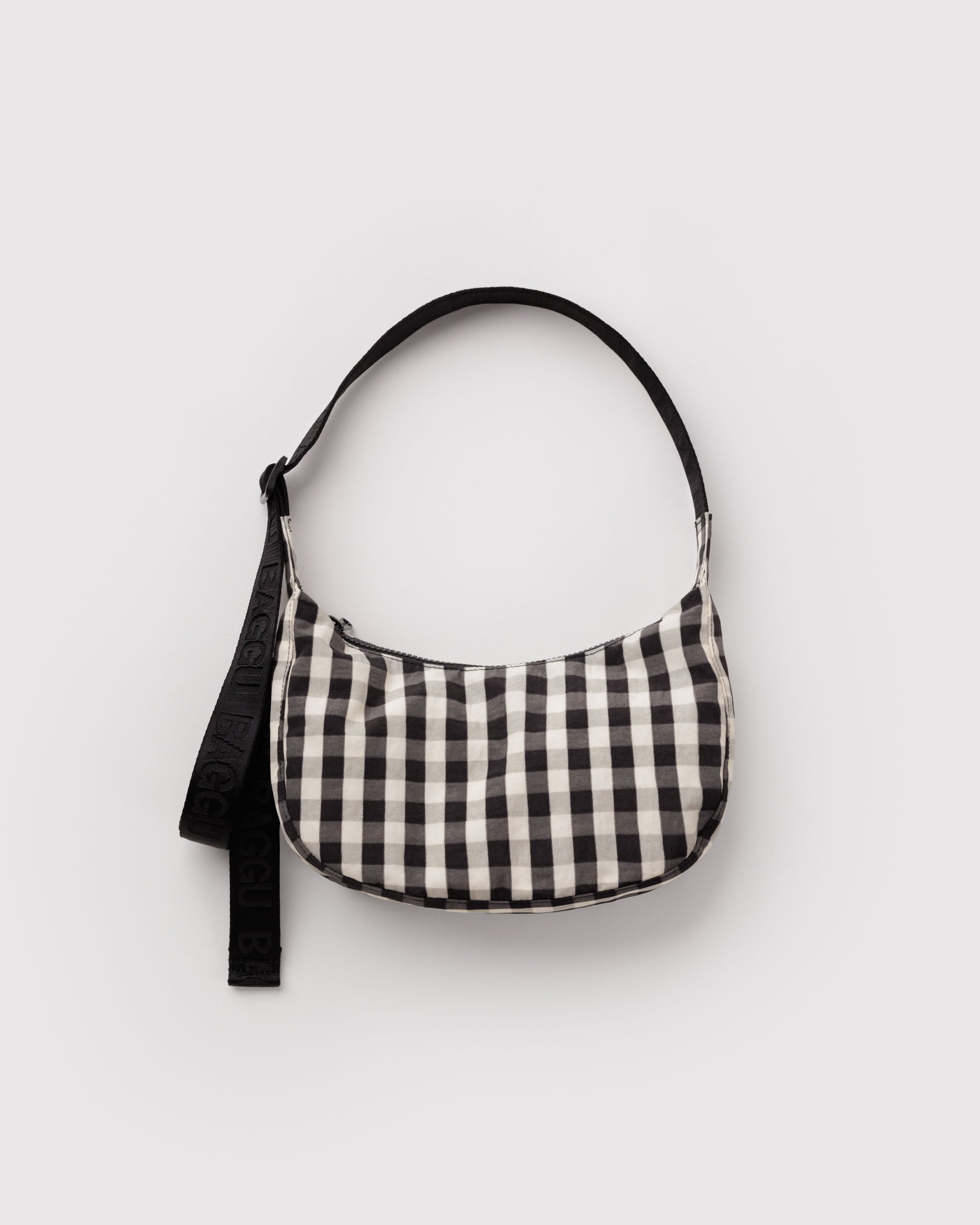 Baggu Crescent Bag Small - Black and Cream Gingham_Simple_Beautiful_Things