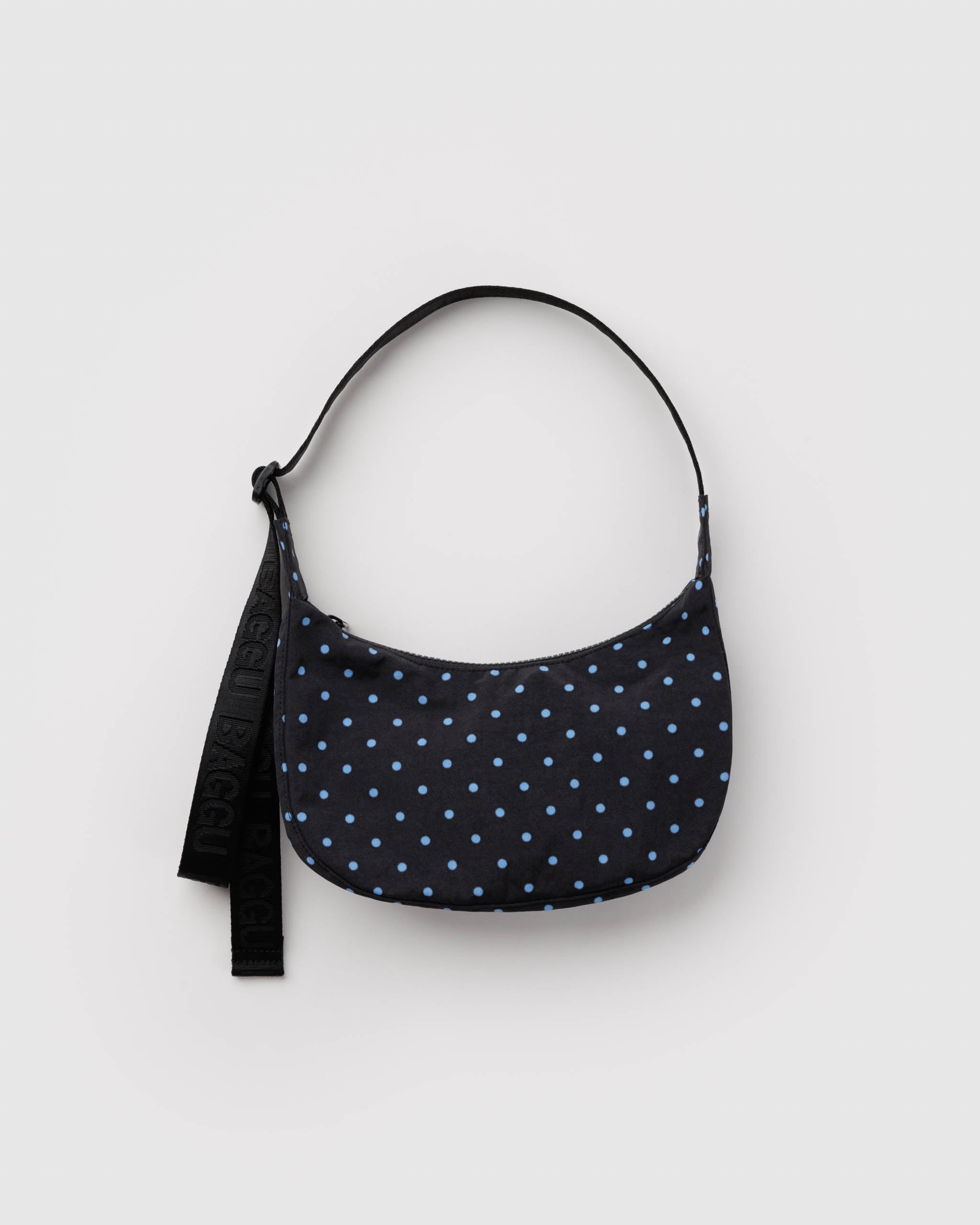 Baggu Crescent Bag Small - Black and Sky Blue Micro Dot_Simple_Beautiful_Things