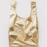 Standard Baggu Bag - Gold Metallic. Reusable shopping tote.