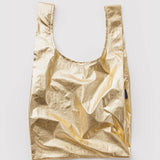 Standard Baggu Bag - Gold Metallic. Reusable shopping tote.