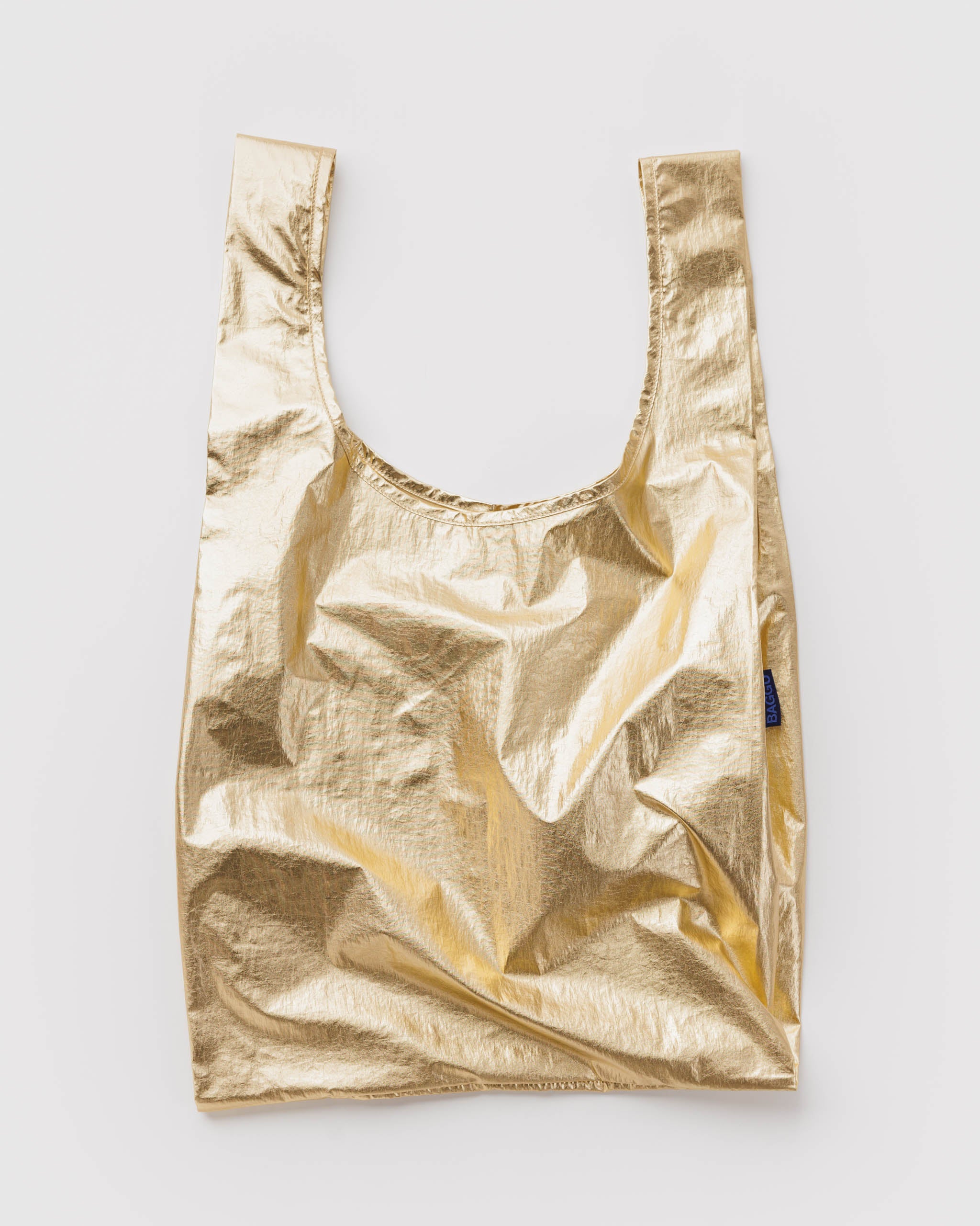 Standard Baggu Bag - Gold Metallic. Reusable shopping tote.