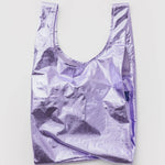 Standard Baggu Bag - Lavender Metallic. Reusable shopping tote.