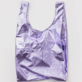 Standard Baggu Bag - Lavender Metallic. Reusable shopping tote.