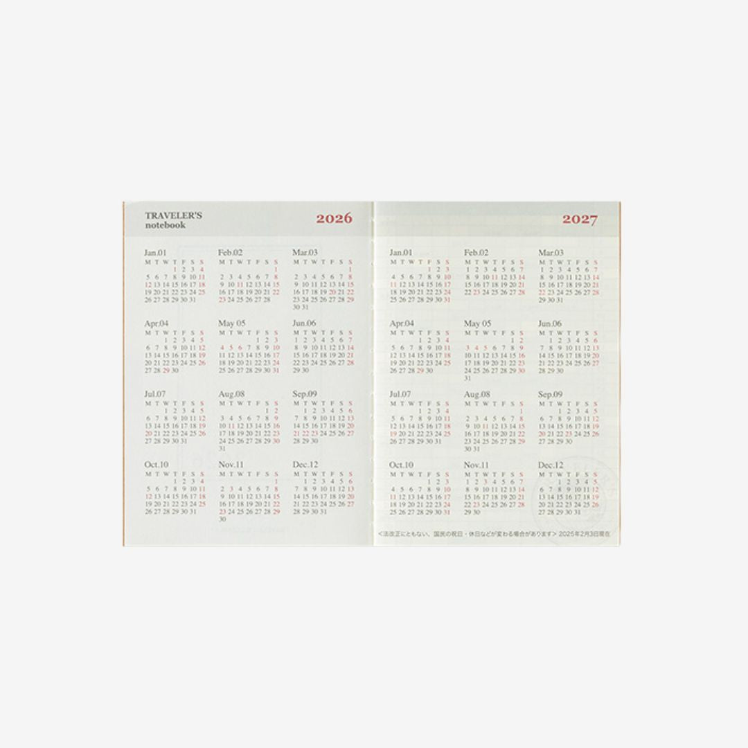 Traveler's Notebook 2026 Monthly Diary Passport