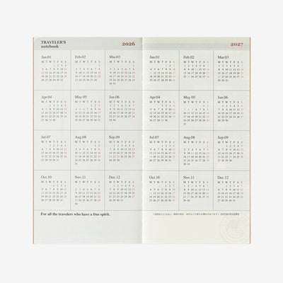 Traveler's Notebook 2026 Monthly Diary