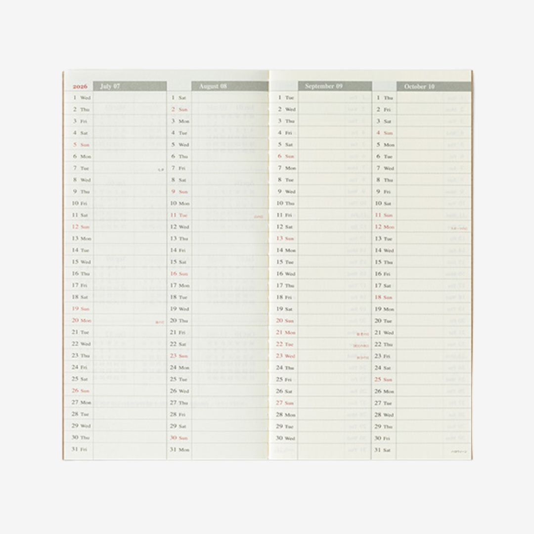 Traveler's Notebook 2026 Week + Memo