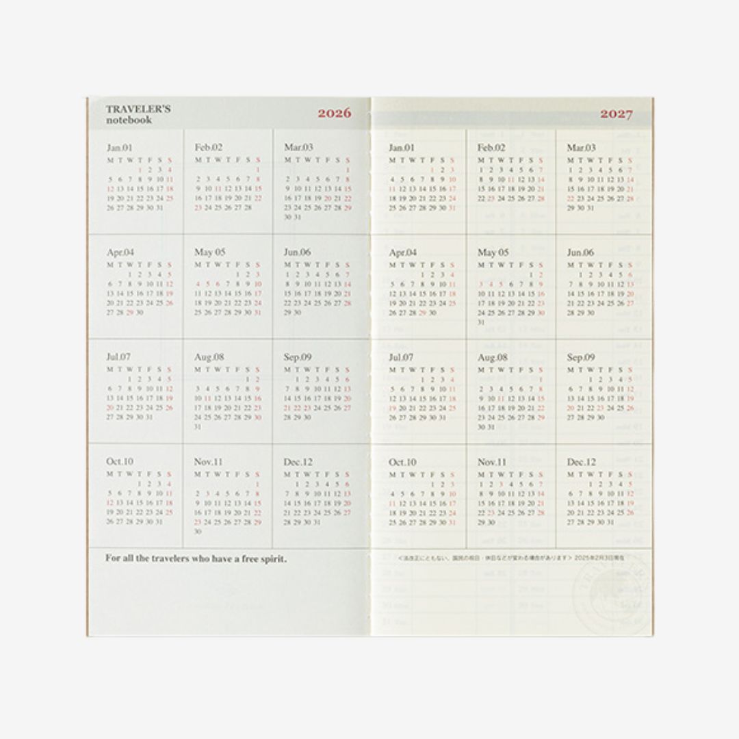 Traveler's Notebook 2026 Week + Memo