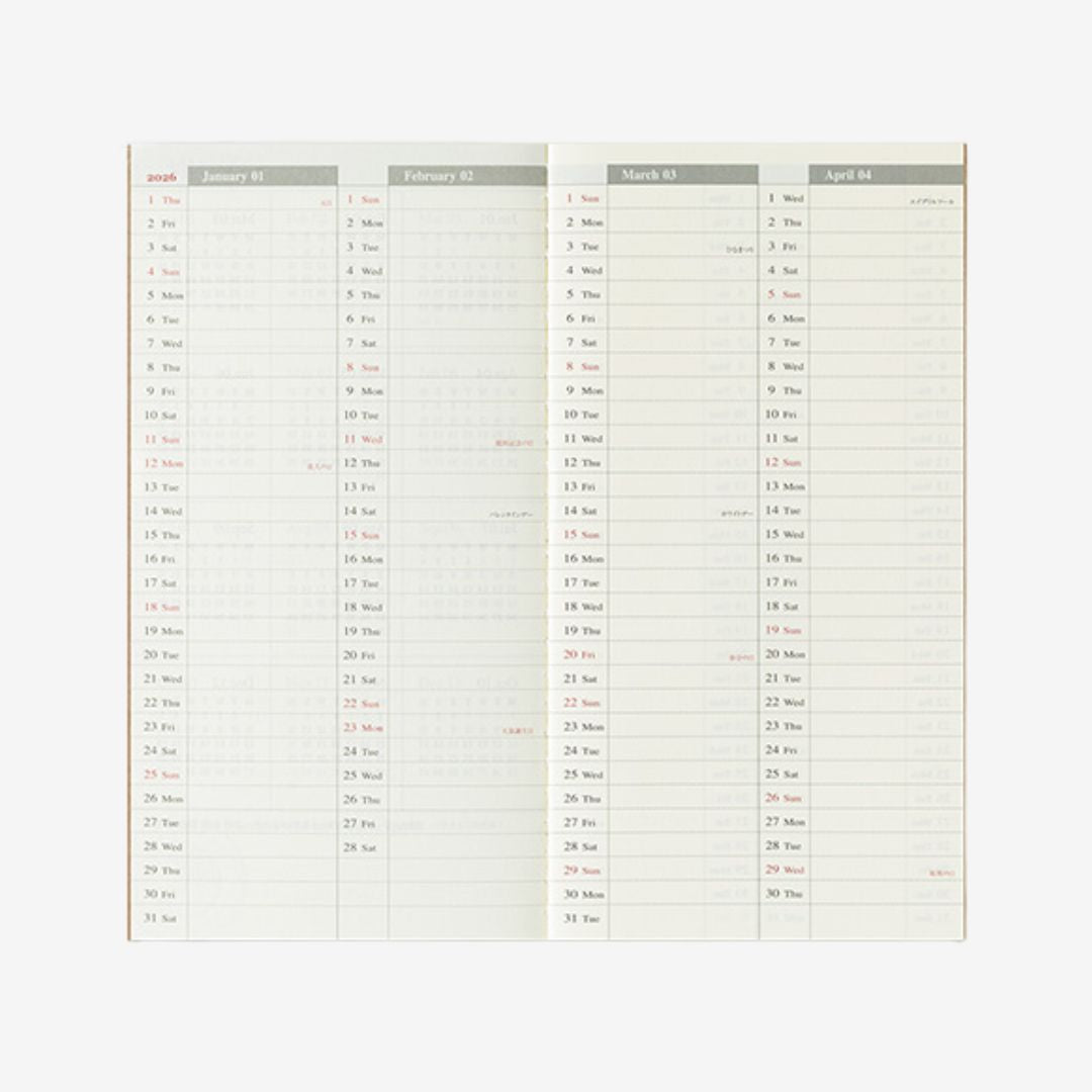 Traveler's Notebook 2026 Week + Memo