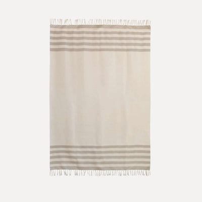 KILIIM Throw Blanket Beige Stripes