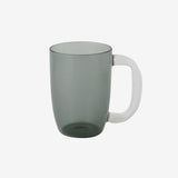 Glass Two-tone Grip Mug - Grey/Clear