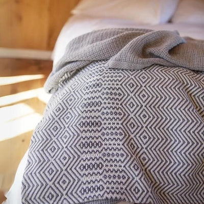 Mungo Cotton Throw Bakuba - Charcoal_Simple_Beautiful_Things