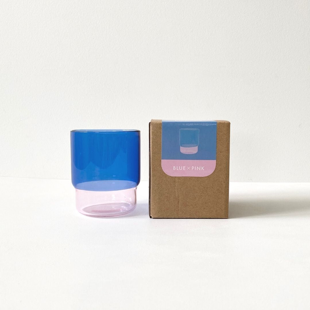 Two_tone_stacking_glass_300ml_blue/pink_simple_beautiful_things