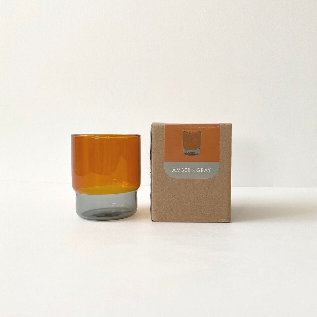 Two_tone_stacking_glass_300ml_amber/grey_simple_beautiful_things
