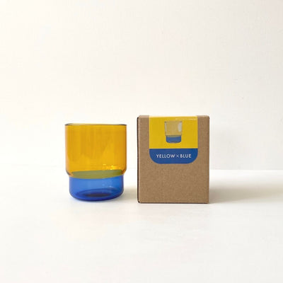 Two_tone_stacking_glass_300ml_yellow_blue_simple_beautiful_things
