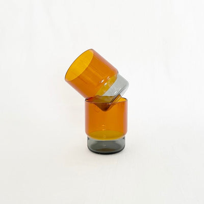 Two-tone Stacking Glass 300ml - Amber / Grey