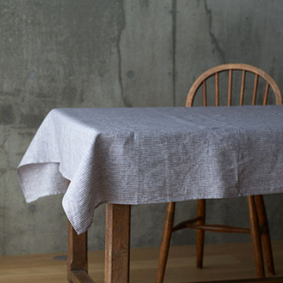 Linen Tablecloth - Grey/ White stripe_Simple_Beautiful_Things