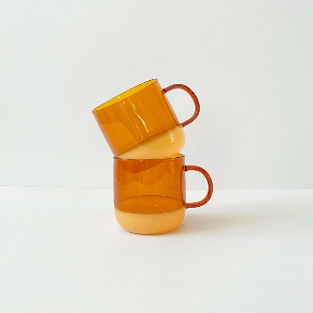 Glass Two-tone Mug 350ml - Amber_Simple_beautiful_things