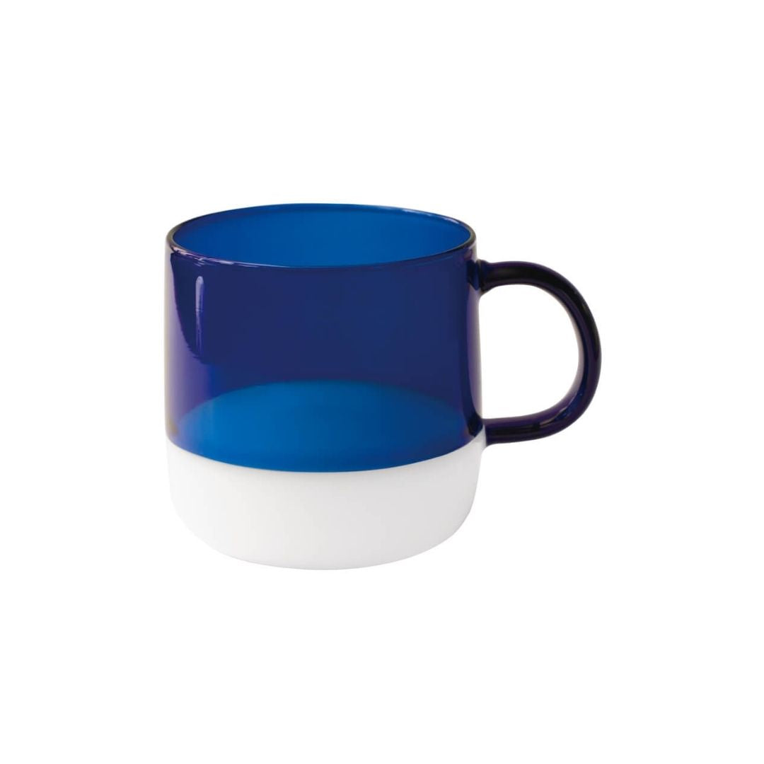 Glass Two-tone Mug 350ml - Blue