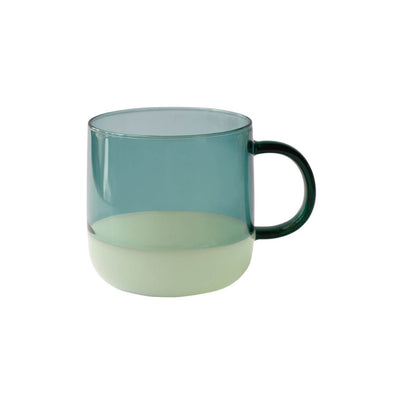 Glass Two-tone Mug 350ml - Green