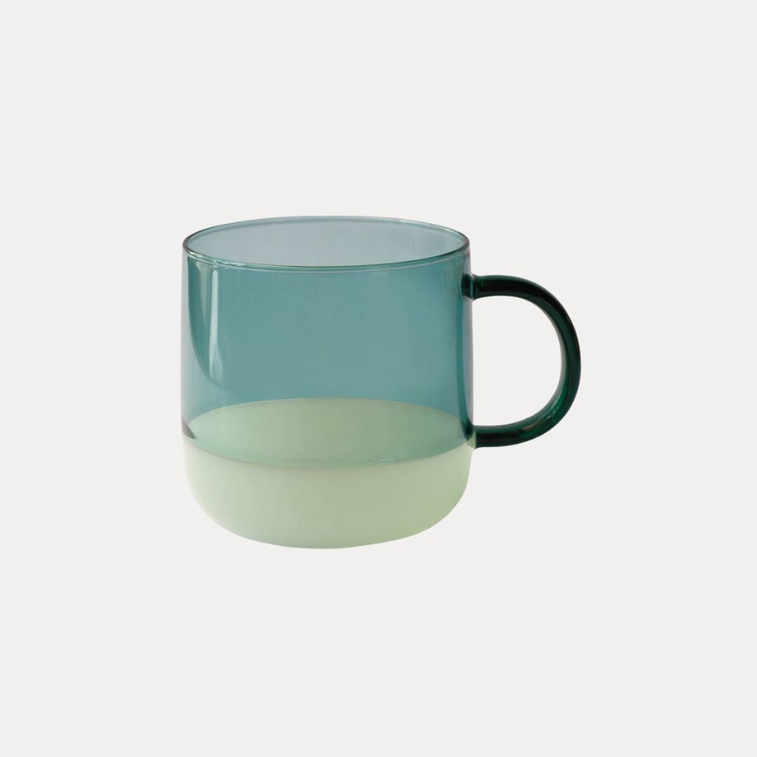 Glass Two-tone Mug 350ml - Green