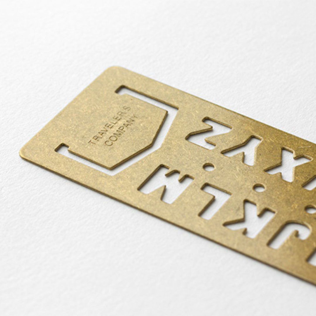 Traveler's Company Brass Template Bookmark Alphabet_Simple_Beautiful_Things